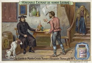 Scène uit De Graaf van Monte Cristo, door Alexandre Dumas door European School